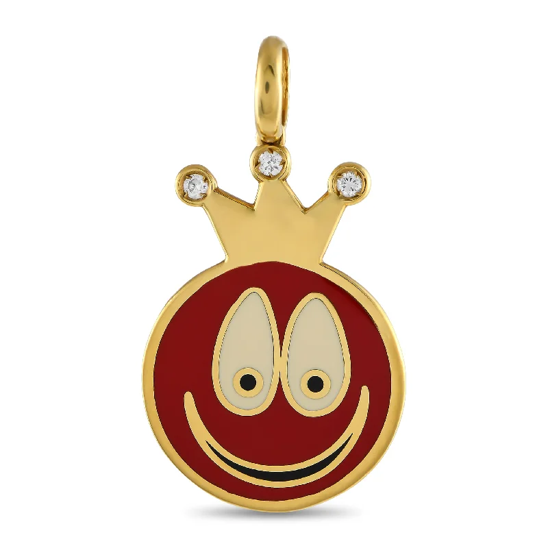 Exclusive Jewelry Bundles At Discounted Prices Forward Trendsetter Aaron Basha 18K Yellow Gold Diamond and Enamel Smiley Face Charm AB17-111824