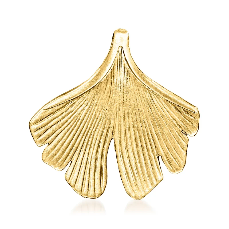 Seasonal Jewelry Clearance – Best Styles At The Lowest Prices Casual Yet Chic Sales Ross-Simons 14kt Yellow Gold Satin and Polished Ginkgo Leaf Pendant