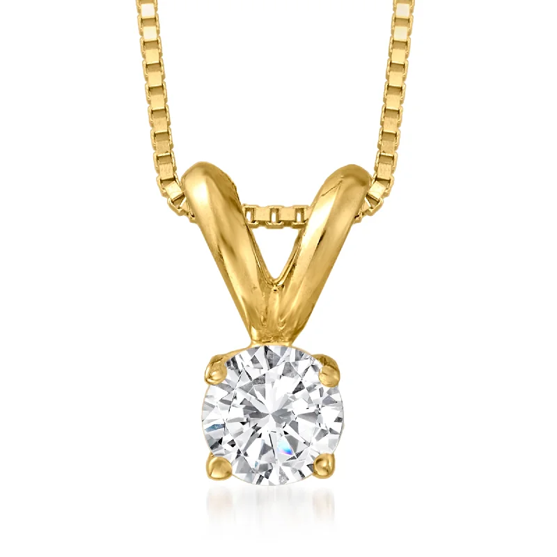 Elegant Jewelry Styles At Budget-Friendly Prices Seasonal Trends Ross-Simons Diamond Solitaire Pendant Necklace in 14kt Yellow Gold