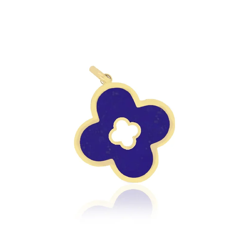 Limited-Stock Jewelry Clearance – Grab Your Favorites Now Chic & Cozy Collection Lapis Clover Cut Out Charm