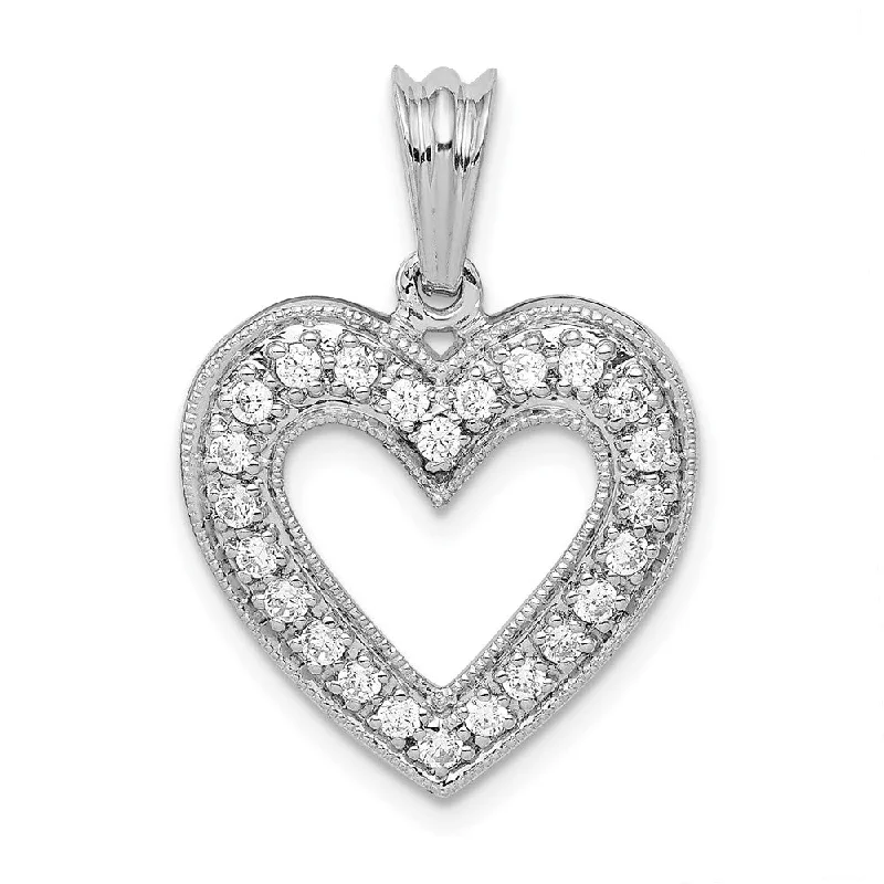 Huge Savings On Timeless Jewelry Collections Trendy Threads 14K White Gold Lab Grown Diamond Heart Pendant (0.35ct, VS, G-H)