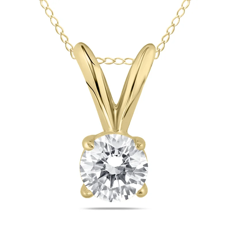 Grab Your Favorite Jewelry At The Lowest Prices Cool Prices Ags Certified 1/4 Carat Round Diamond Solitaire Pendant In 14K Yellow Gold