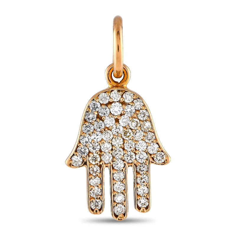 Exclusive Jewelry Markdowns – Limited-Time Offer Luxe Style Discounts Aaron Basha 18K Rose Gold 0.35ct Diamond Hamsa Charm AB13-111124