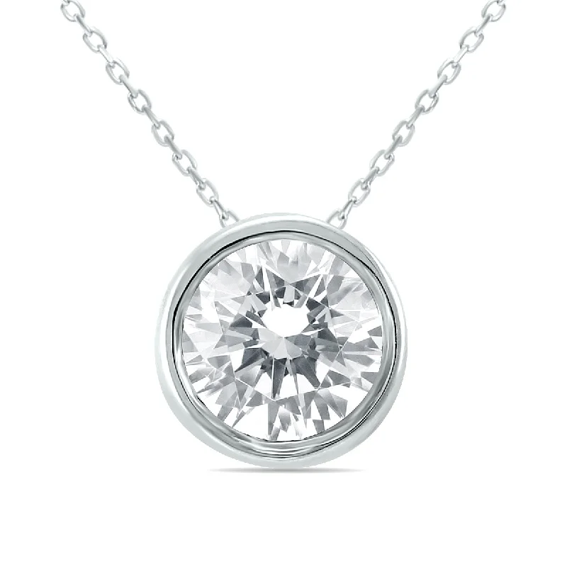 High-End Jewelry, Now More Affordable Than Ever Glamorous Fashion Offers Ags Certified 1 Carat Diamond Bezel Pendant In 14K White Gold