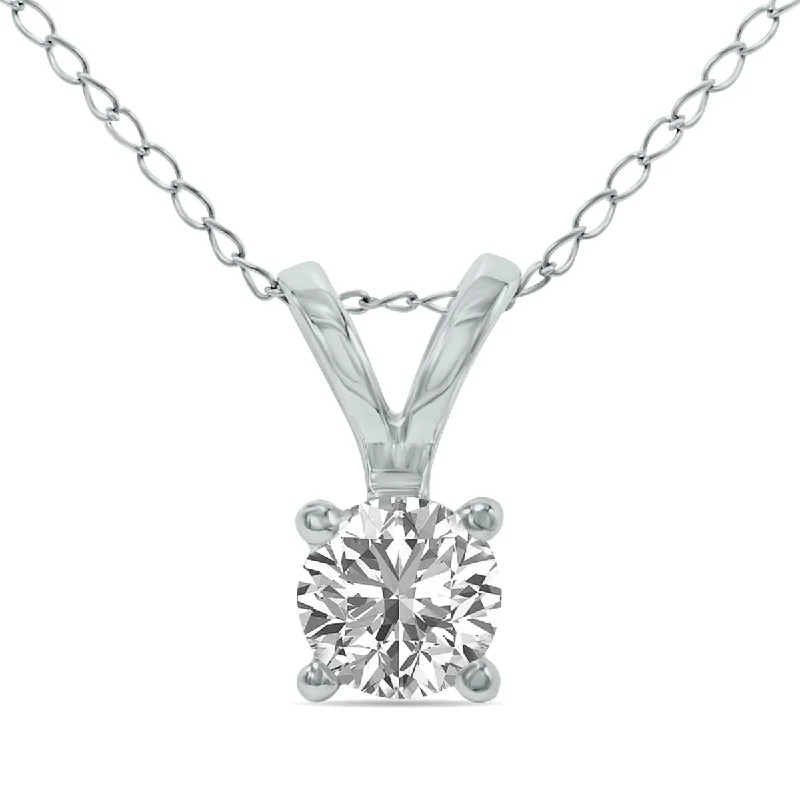 Shop Fine Jewelry With Exclusive Savings Stylish Savings Lab Grown 1/2 Carat Diamond Solitaire Pendant In 14K White Gold