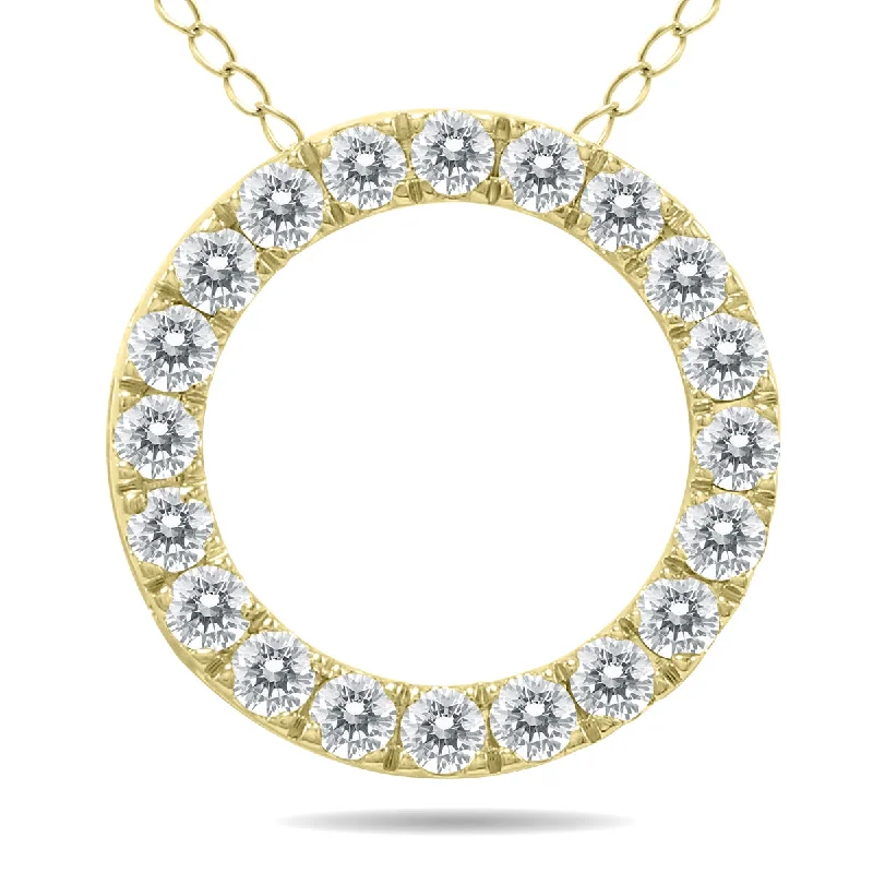 Fashion-Forward Jewelry At Incredible Prices Latest Trends 1/2 Carat Tw Diamond Circle Pendant In 10K Yellow Gold