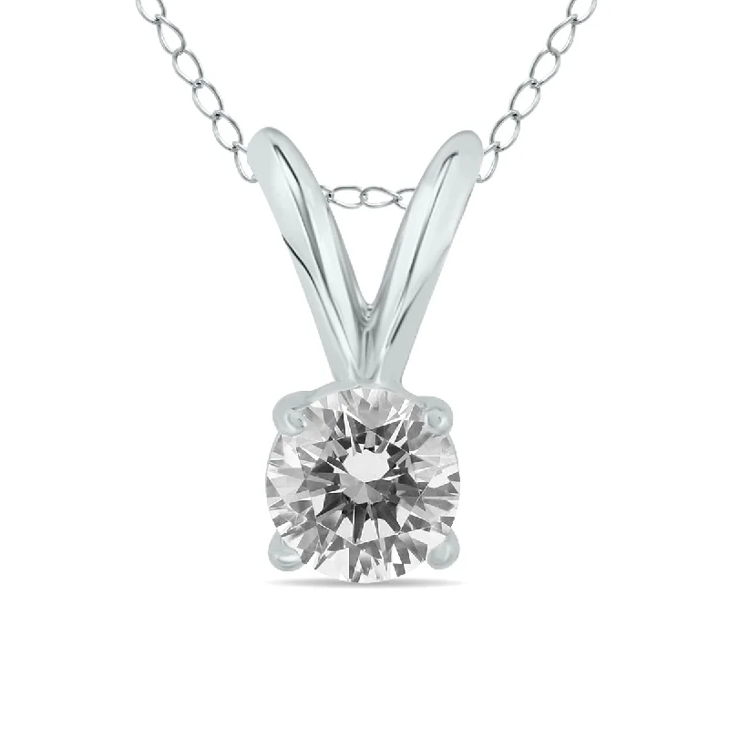 Affordable Luxury Jewelry For Every Occasion Fashionista Favorites 1/4 Carat Diamond Solitaire Pendant In 14K White Gold