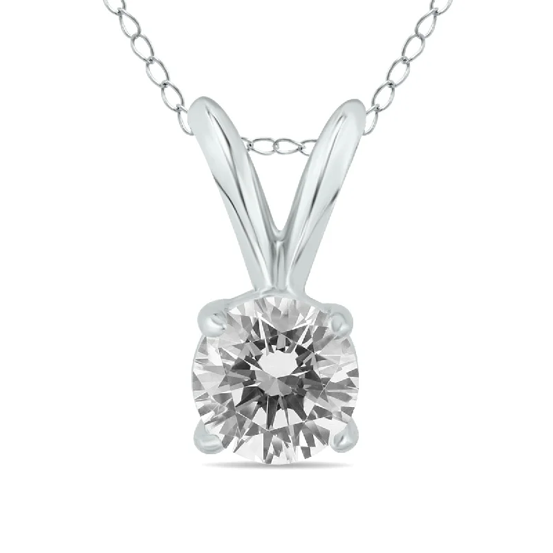 Discounted Jewelry For A Glamorous Look Trend Alert 1/3 Carat Diamond Solitaire Pendant In 14K White Gold