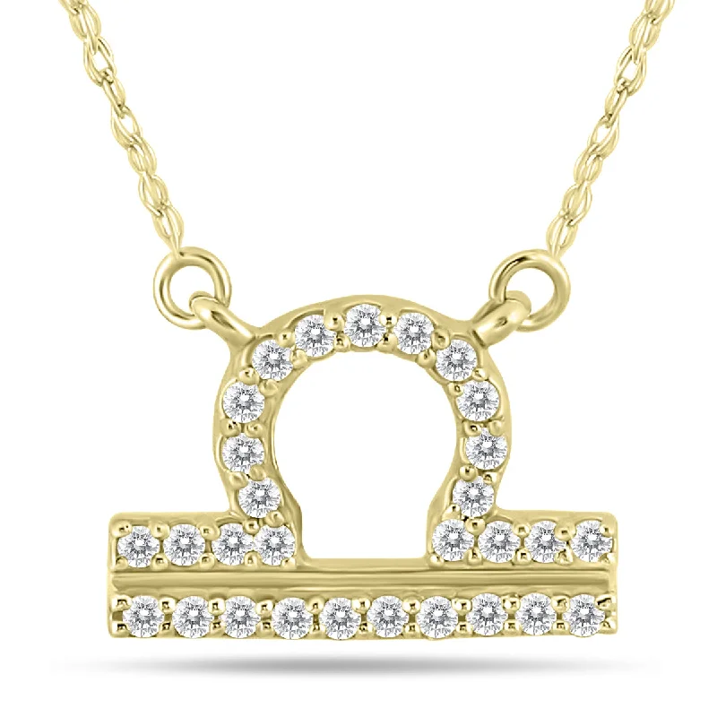 Fashion-Forward Jewelry At Incredible Prices Fashion Deal 1/5 Carat Tw Diamond Libra Zodiac Pendant 10K Yellow Gold