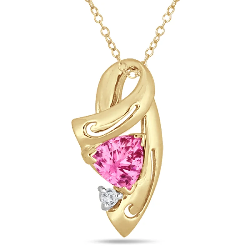 Sparkle More For Less – Jewelry Sale Happening Now Premium Style Pink Tourmaline Pendant In 14K Yellow Gold