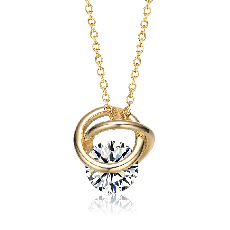 Get The Sparkle You Love At Prices You Adore Massive Savings Sterling Silver 14k Yellow Gold Plated with 1.20ct Lab Created Moissanite Necklace