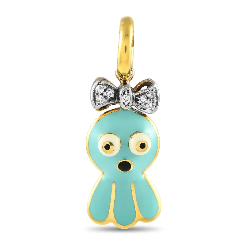 Huge Savings On Premium Jewelry Styles Final Sale Aaron Basha 18K Yellow Gold Diamond and Enamel Squid Charm AB03-111824