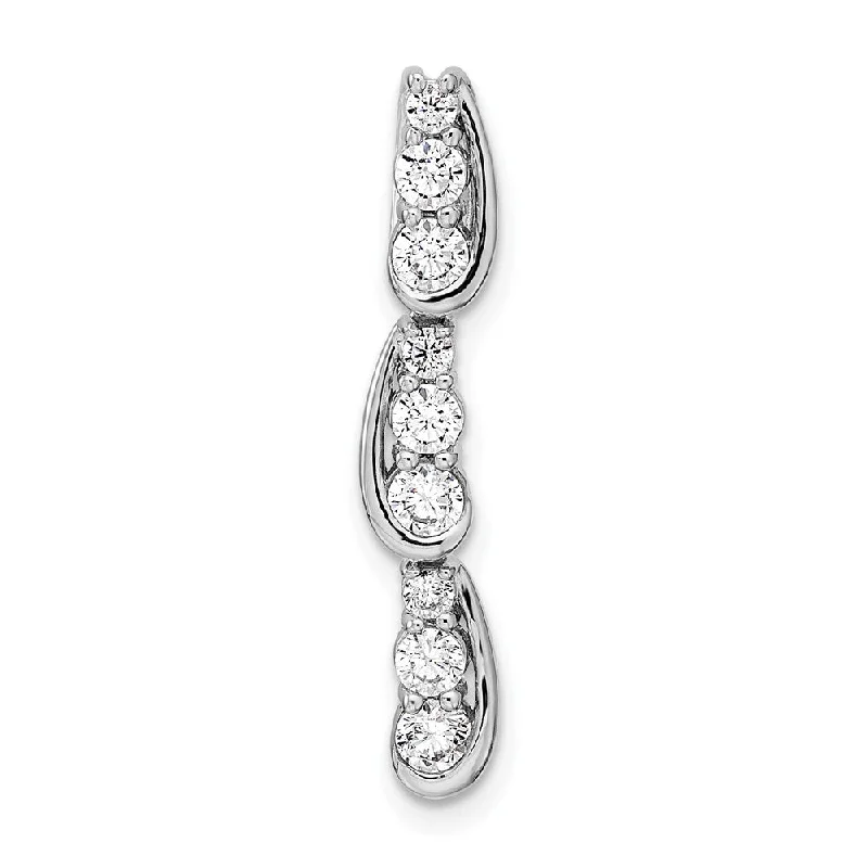 Romantic Heart-Shaped Jewelry For Special Gifts Daily Deals 14K White Gold Lab Grown Diamond Fancy Chain Slide Pendant (0.51ct, VS, G-H)