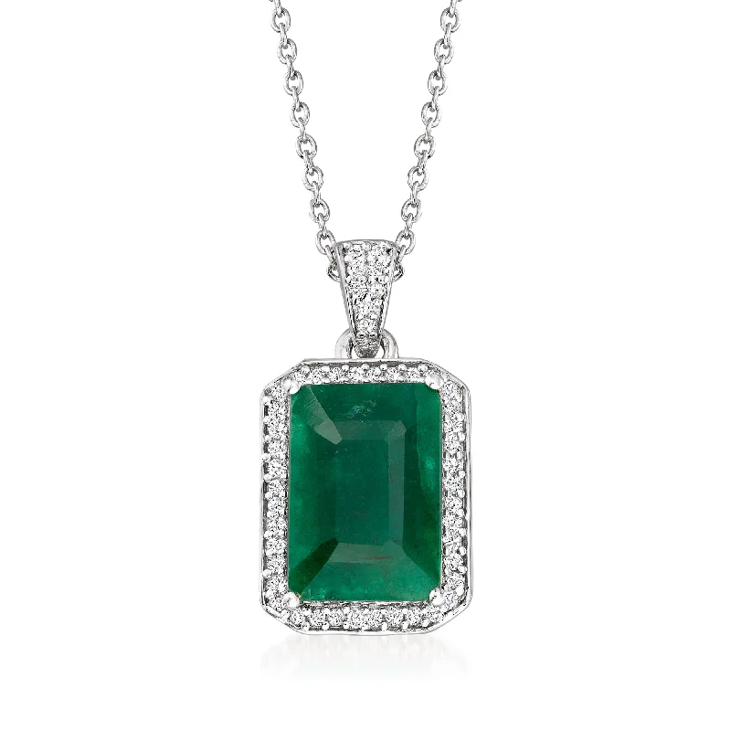 Limited-Time Jewelry Discounts – Shine Without The Splurge Athleisure Style Sale Ross-Simons Emerald and . Diamond Pendant Necklace in Sterling Silver