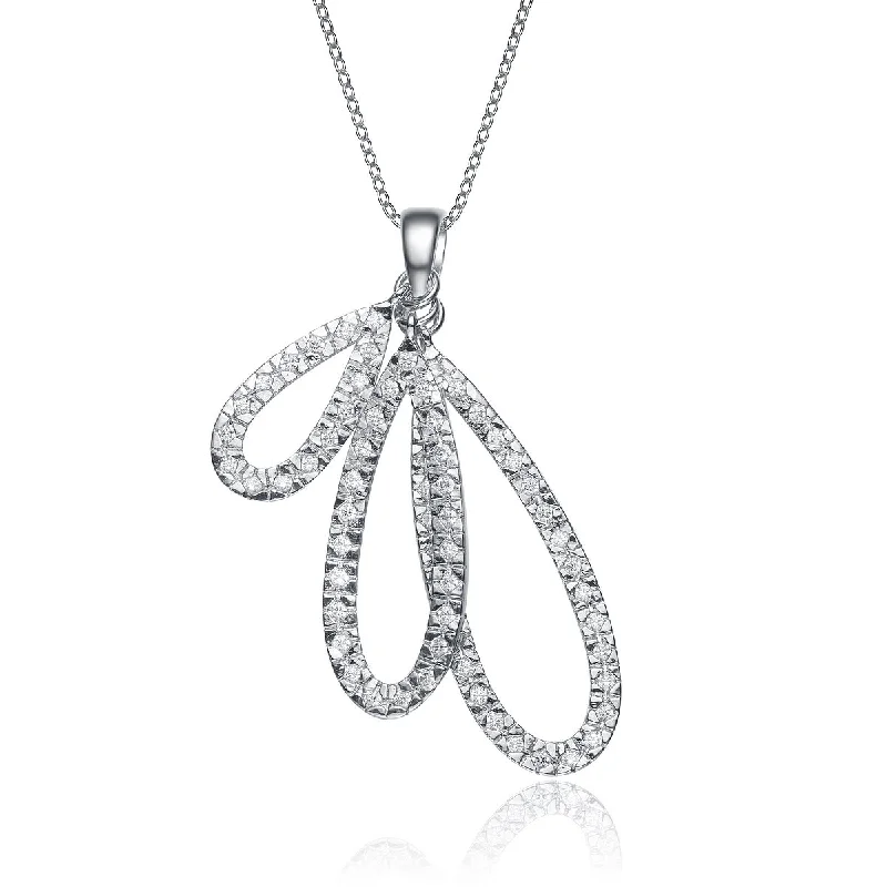 Bold And Beautiful Jewelry Now At Irresistible Prices Must Haves GENEVIVE Sterling Silver Cubic Zirconia Three Pear Drop Pendant