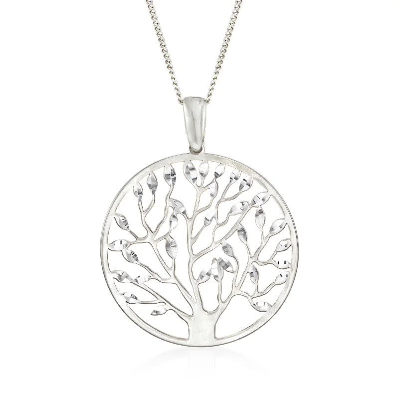 Must-Have Jewelry At Unbelievable Discounts Relaxed Style Deals Ross-Simons Italian Sterling Silver Cut-Out Tree Of Life Pendant Necklace