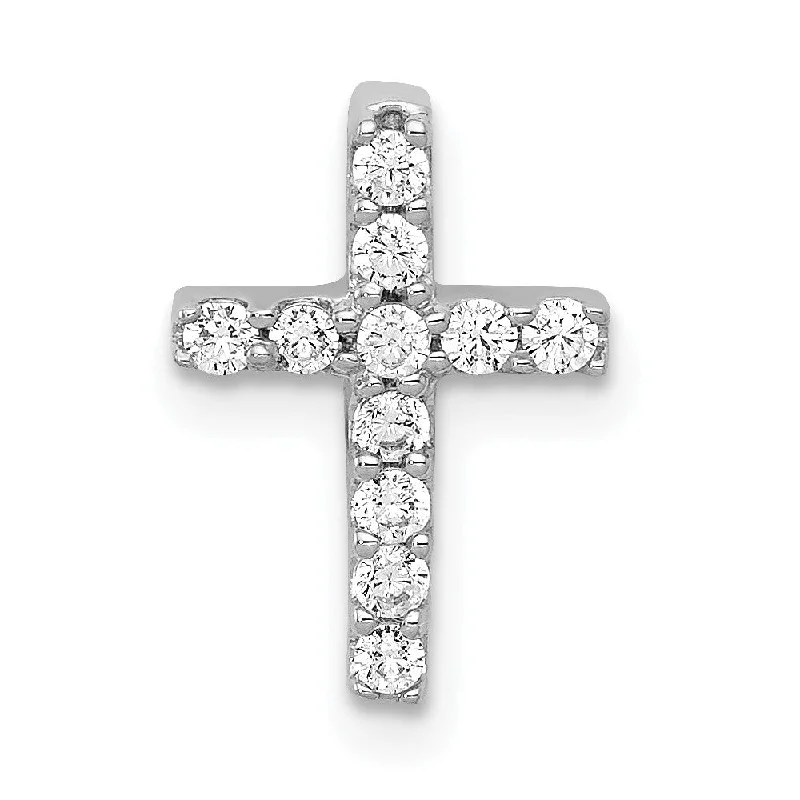 Adjustable Charm Bracelets For A Perfect Fit Don't Miss Out 14K White Gold Lab Grown Diamond Cross Pendant (0.19ct, VS, G-H)