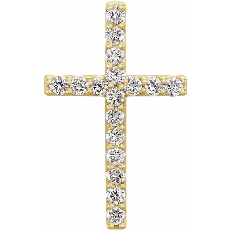 Shine In Style – Shop Jewelry Discounts Today Budget Saver 14k Gold 1/6ct Lab-Grown Diamond Petite Cross Pendant