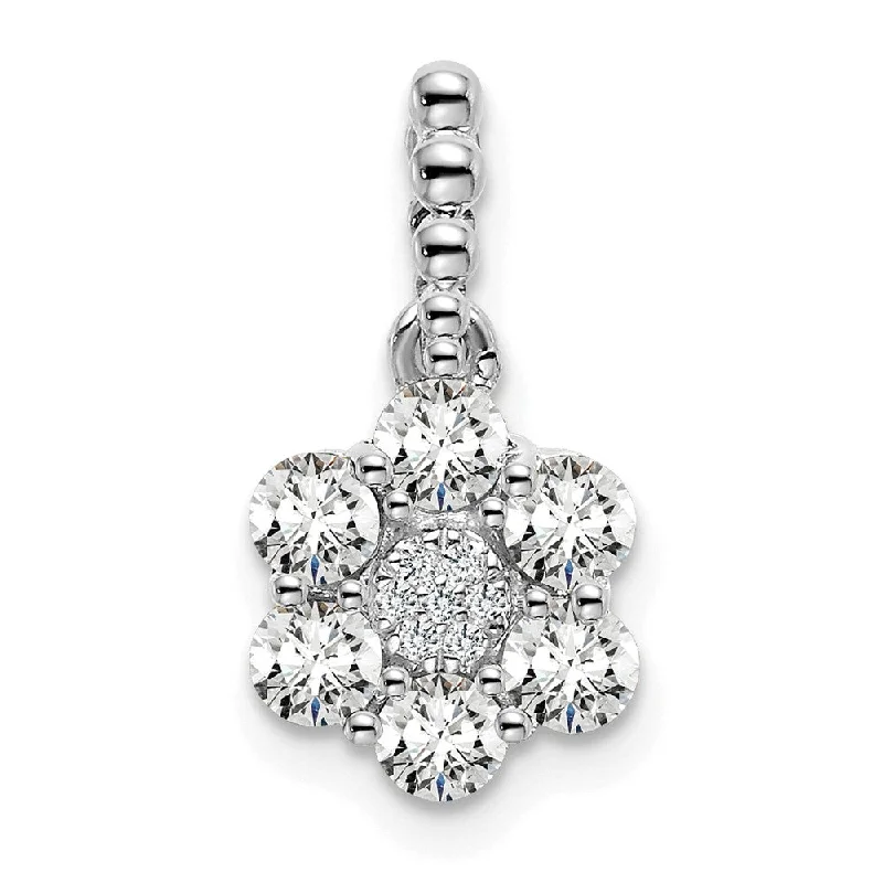 Shop Elegant Jewelry At Unbeatable Prices New Arrivals 14K White Gold Lab Grown Diamond Floral Pendant (0.62ct, VS, G-H)