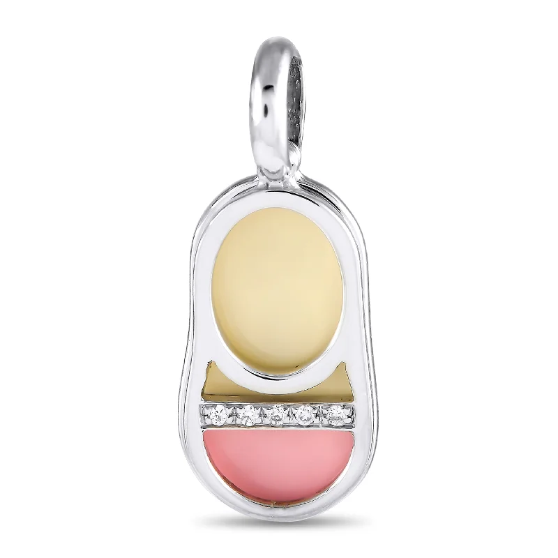 Limited-Stock Jewelry Sale – Shop Before It's Gone Fast Fashion Favorites Aaron Basha 18K White Gold Diamond and Enamel Baby Shoe Charm AB08-111124