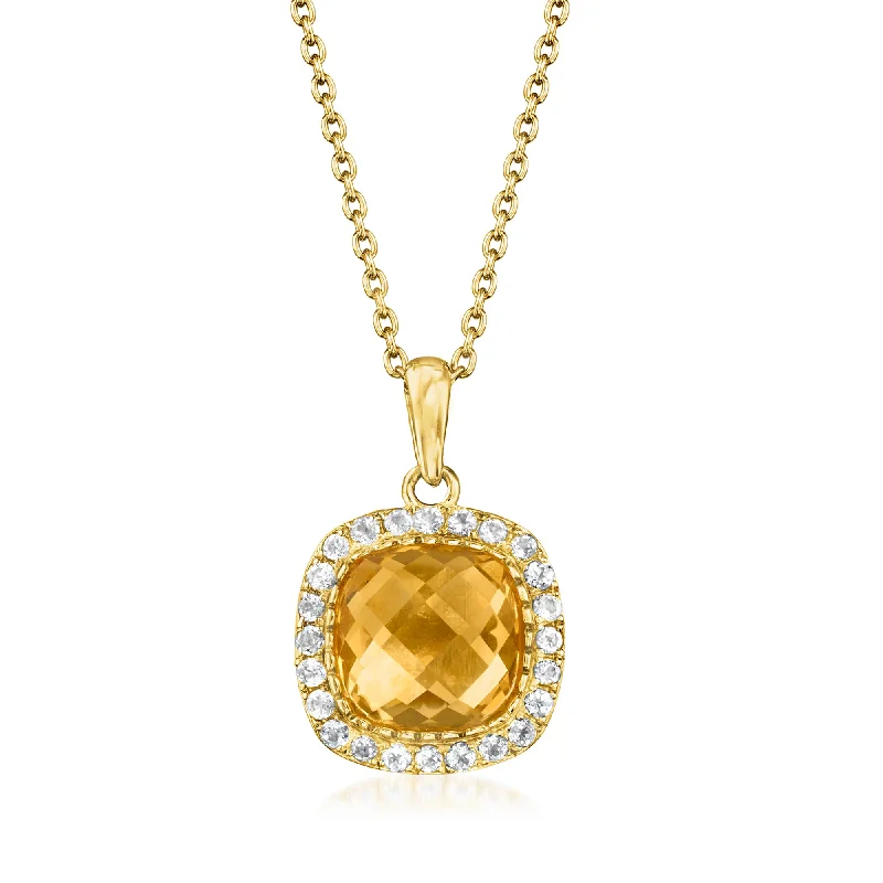 Flash Sale On Elegant Jewelry – Don't Miss Out Smart Casual Deals Ross-Simons Citrine and . White Topaz Pendant Necklace in 18kt Gold Over Sterling