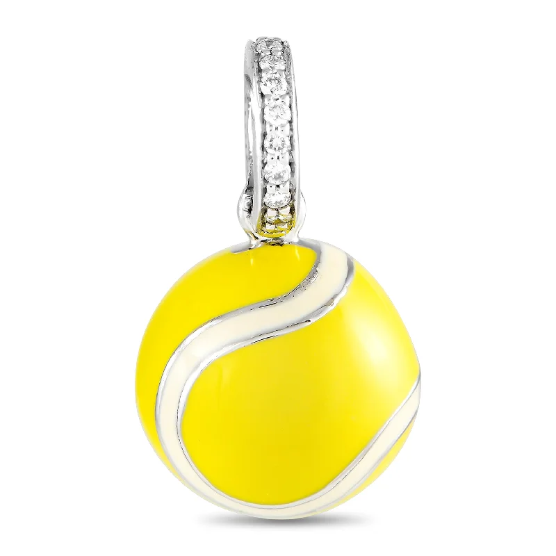 Personalized Jewelry Sale – Unique Gifts At Low Prices New Season Fashion Preview Sale Aaron Basha 18k White Gold Diamond and Enamel Tennis Ball Charm AB60-111324