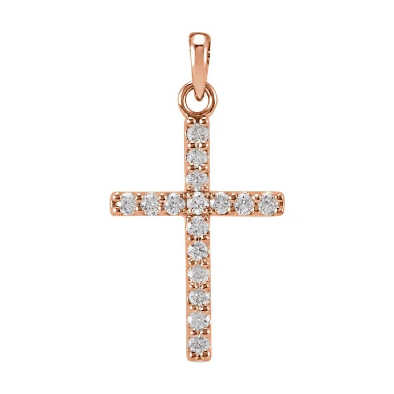 Limited-Time Offer On Elegant Jewelry Pieces Catch Every Fashion Trend 14k Gold 1/8ct Lab-Grown Diamond Cross Pendant