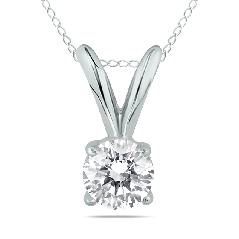 Trending Jewelry Styles Now At Limited-Time Discounts Limited-Time Offer 1/4 Carat Round Diamond Solitaire Pendant In 14K White Gold