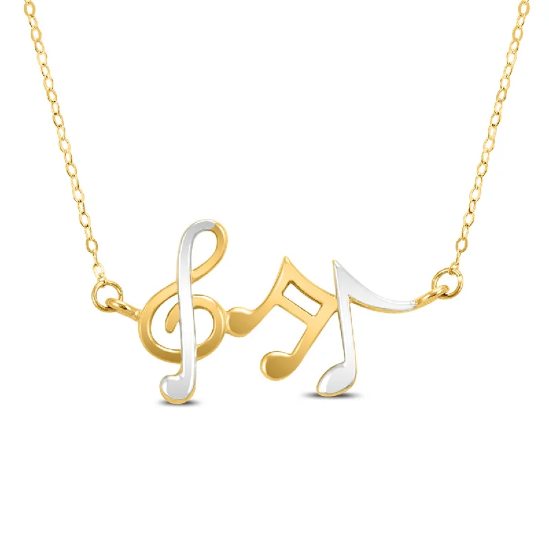 Classic And Modern Jewelry Styles On Sale Fashion-Forward Offers 14K Yellow Gold Musical Notes Pendant