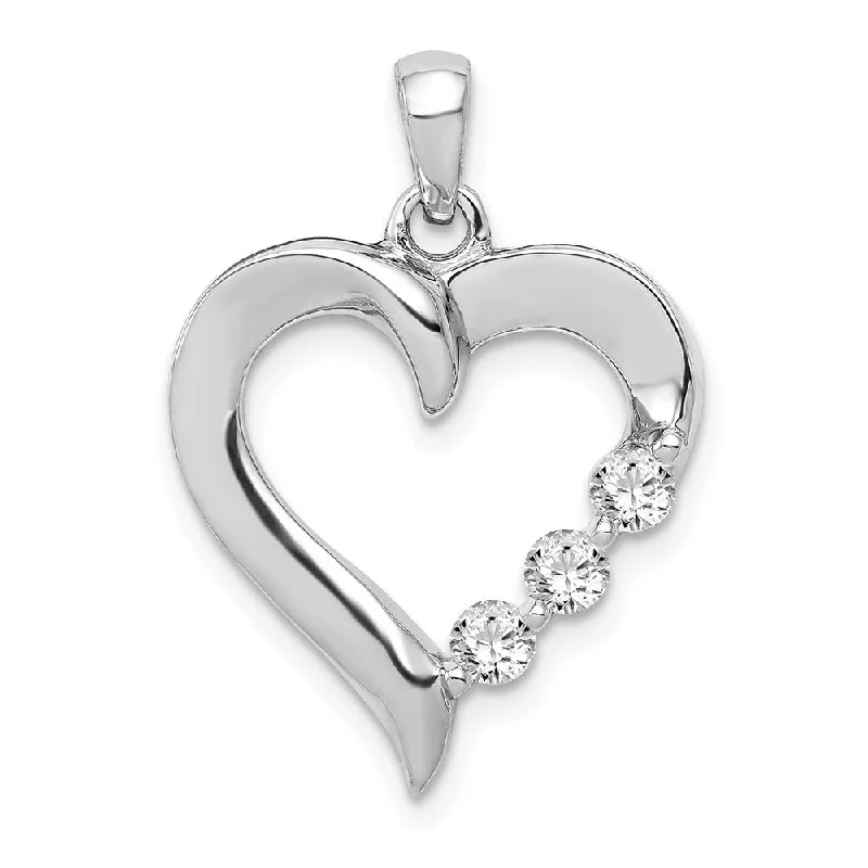 Timeless Jewelry Styles At Wallet-Friendly Prices Shop Sales 14K Gold Lab Grown Diamond 3-Stone Heart Pendant (0.25ct, VS, G-H)