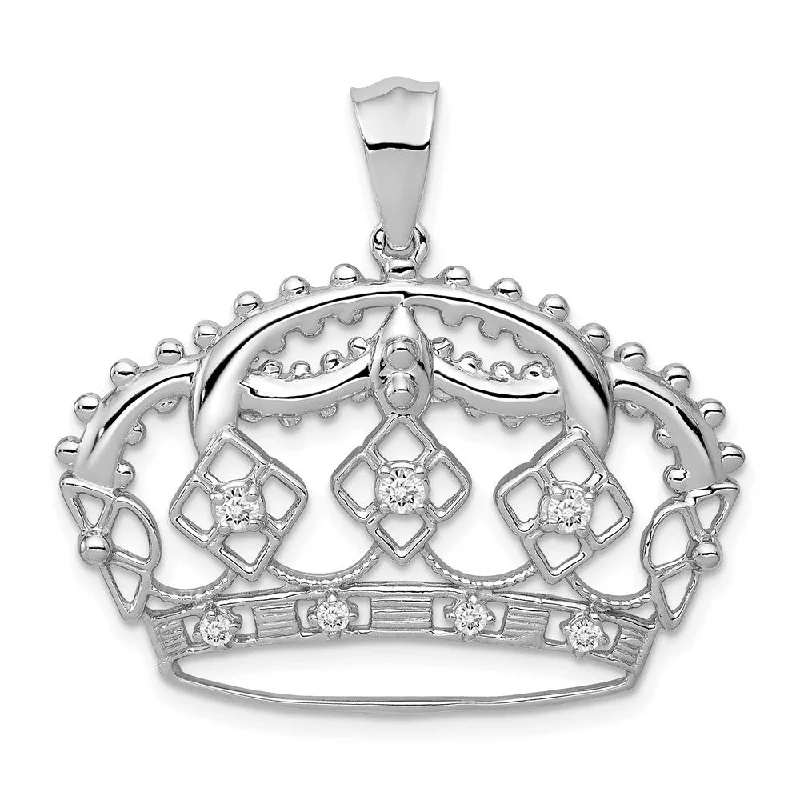 Unlock Unbeatable Jewelry Deals Before They’Re Gone Find Your Unique Flair 14K White Gold Lab Grown Diamond Crown Pendant (0.2ct, VS, G-H)