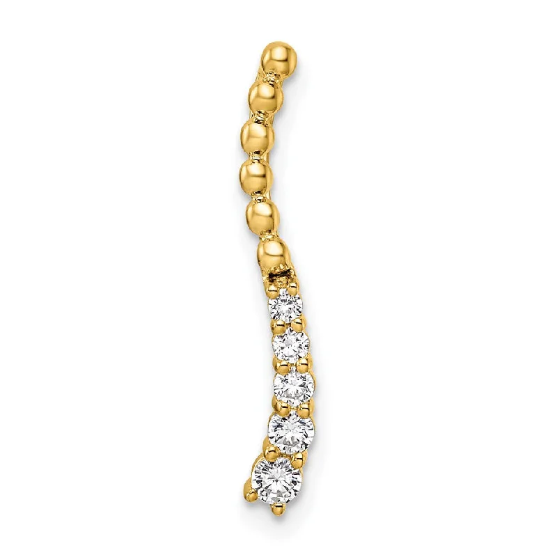 Premium Jewelry At Special Low Prices For A Limited Time Limited Stock, Big Sale 14k Yellow Gold Lab Grown Diamond Wavy Pendant (0.2ct, VS, G-H)