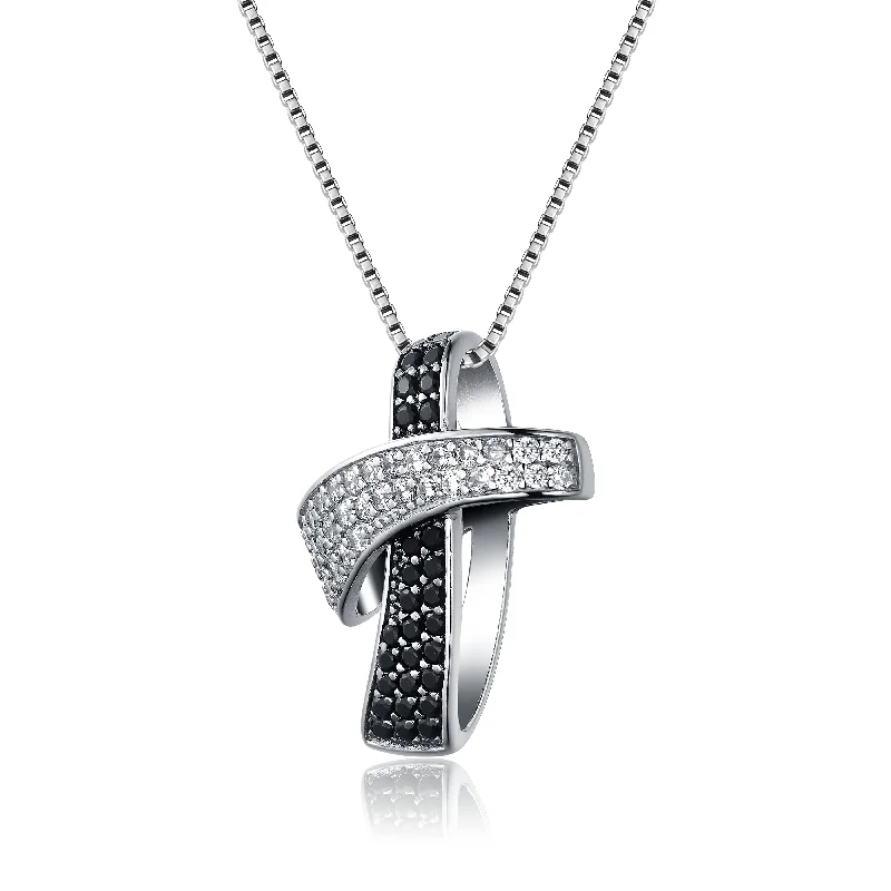 Once-A-Year Jewelry Sale – Grab Your Favorites Now Huge Markdowns GENEVIVE Sterling Silver Black Plated Black Cubic Zirconia Necklace