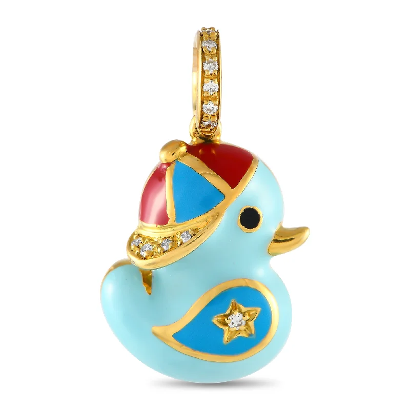 Seasonal Jewelry Sale – Upgrade Your Collection Chic And Edgy Aaron Basha 18K Yellow Gold Diamond and Enamel Rubber Duckie Charm AB18-111824