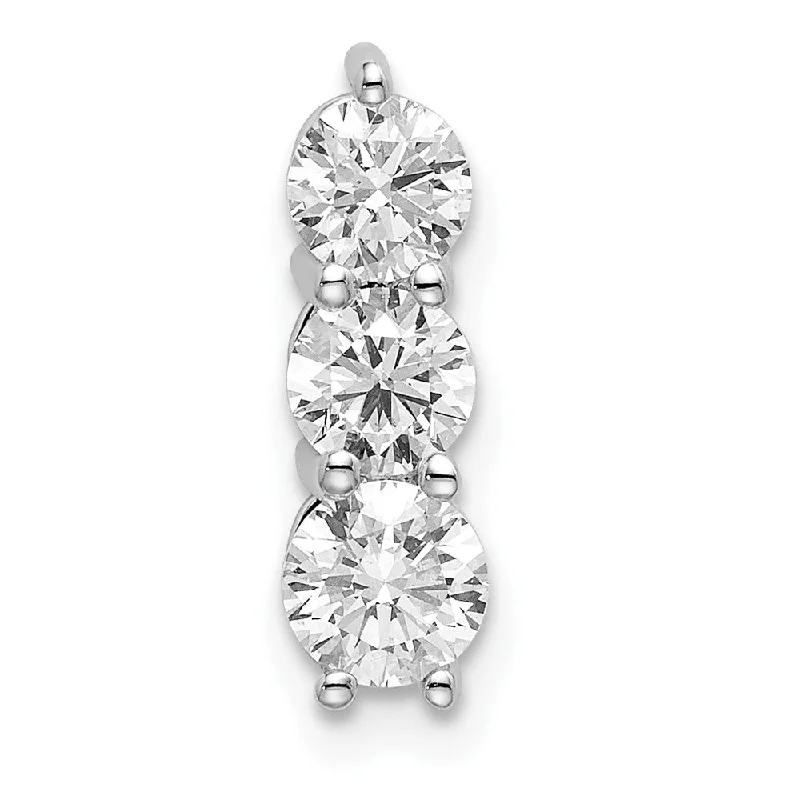 Limited-Stock Jewelry Sale – Once It's Gone, It's Gone Chic Style, Always In Vogue 14K White Gold Lab Grown Diamond 3-stone Pendant (0.75ct, VS, G-H)