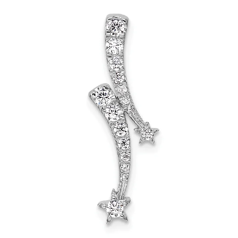 Flash Sale On Exquisite Jewelry – Don't Miss Out Huge Markdowns 14K White Gold Lab Grown Diamond Shooting Star Chain Slide Pendant (0.25ct, VS, G-H)