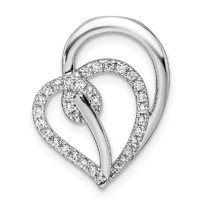 Limited-Time Offer On Premium Jewelry Collections Additional Time-Limited Offers 14K White Gold Lab Grown Diamond Swirl Heart Chain Slide Pendant (0.25ct, VS, G-H)