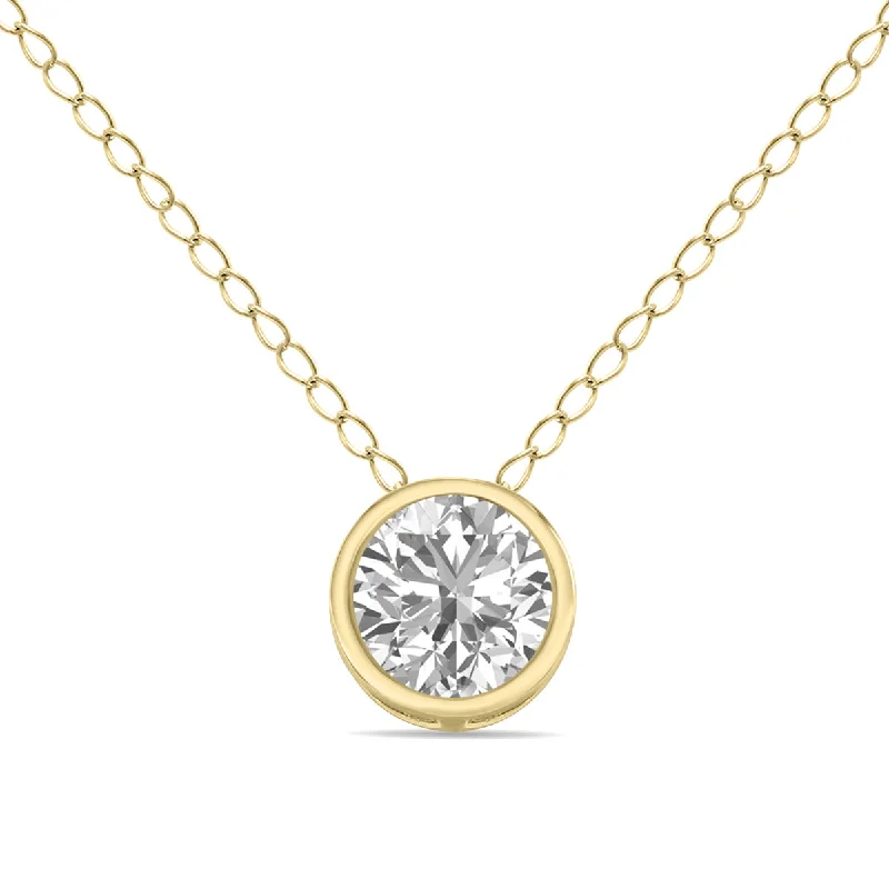 Affordable Luxury Jewelry For Every Occasion Limited Time Deal 1/2 Carat Lab Grown Diamond Bezel Pendant In 14K Yellow Gold