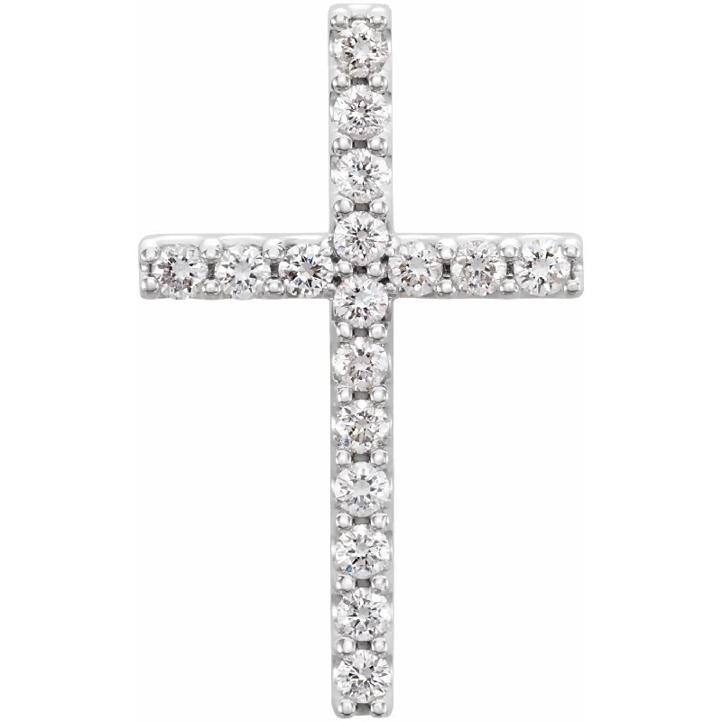 Dazzle With Discounts – Shop Jewelry On Sale Fashion Deal 14k White Gold 1/4ct Lab-Grown Diamond Petite Cross Pendant