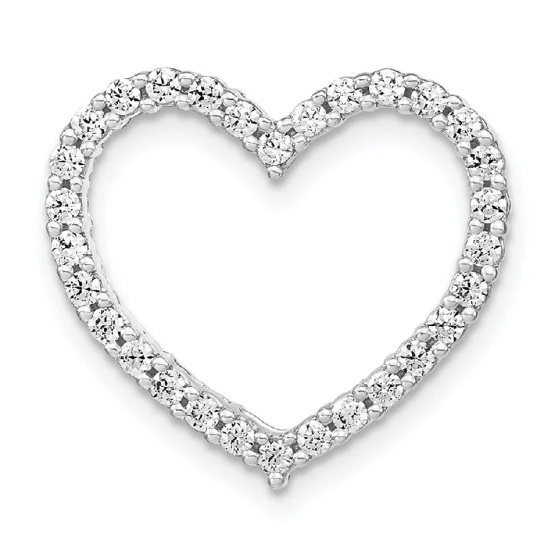 Shop Trending Jewelry With Exclusive Savings Flash Sale Starts 14K White Gold Lab Grown Diamond Heart Chain Slide Pendant (0.45ct, VS, G-H)