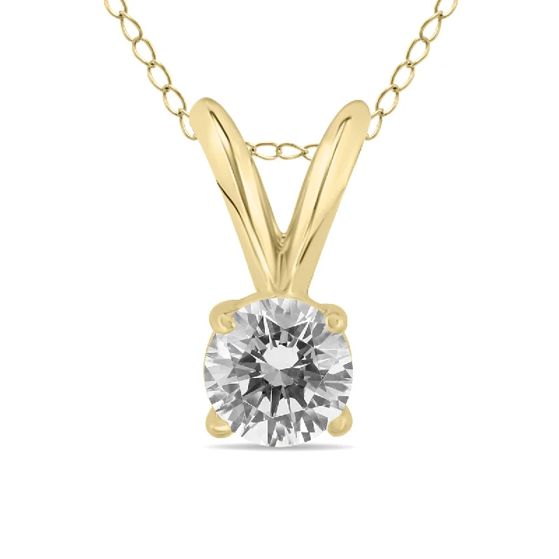 Shop Fine Jewelry With Amazing Deals On-Trend Fashion Offers 1/4 Carat Diamond Solitaire Pendant In 14K Yellow Gold