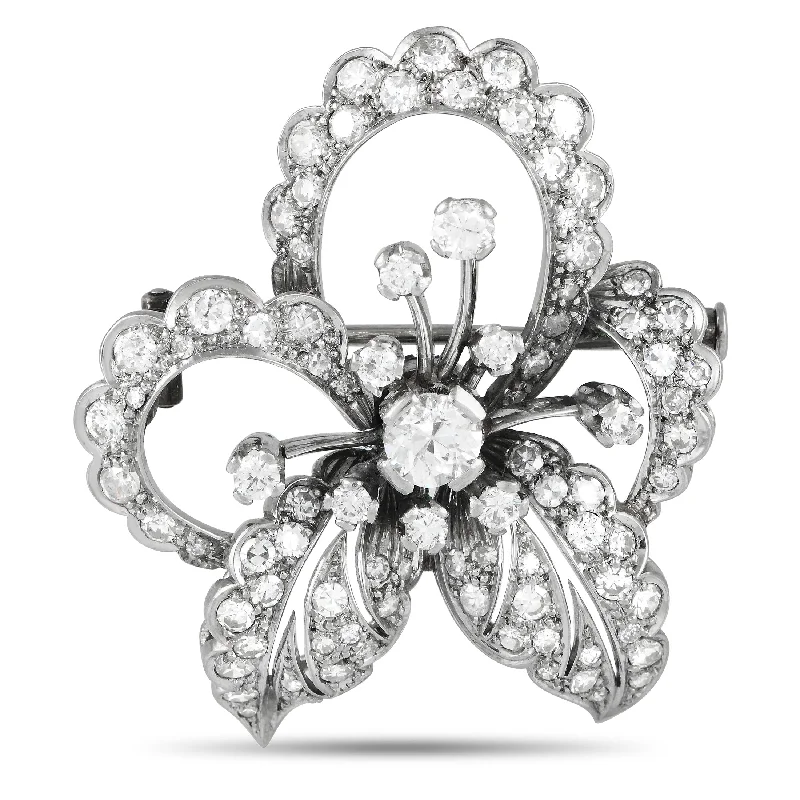 Don't Miss Out On Jaw-Dropping Jewelry Discounts Sophisticated Fashion LB Exclusive Platinum 2.80ct Diamond Brooch MF02-122624