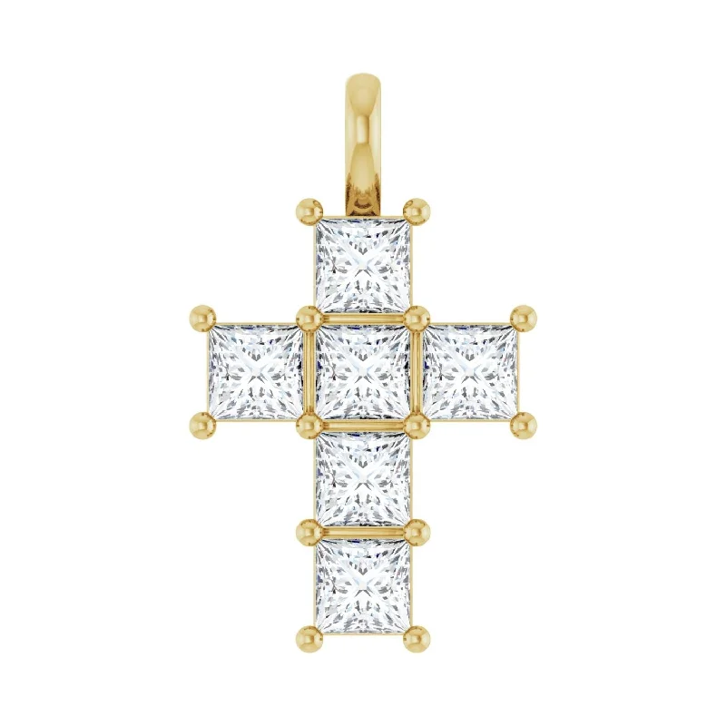 Fashion-Forward Jewelry At Incredible Prices Chic Style, Always In Vogue 14k Gold Princess Cut 1 1/2ct Lab-Grown Diamond Pendant