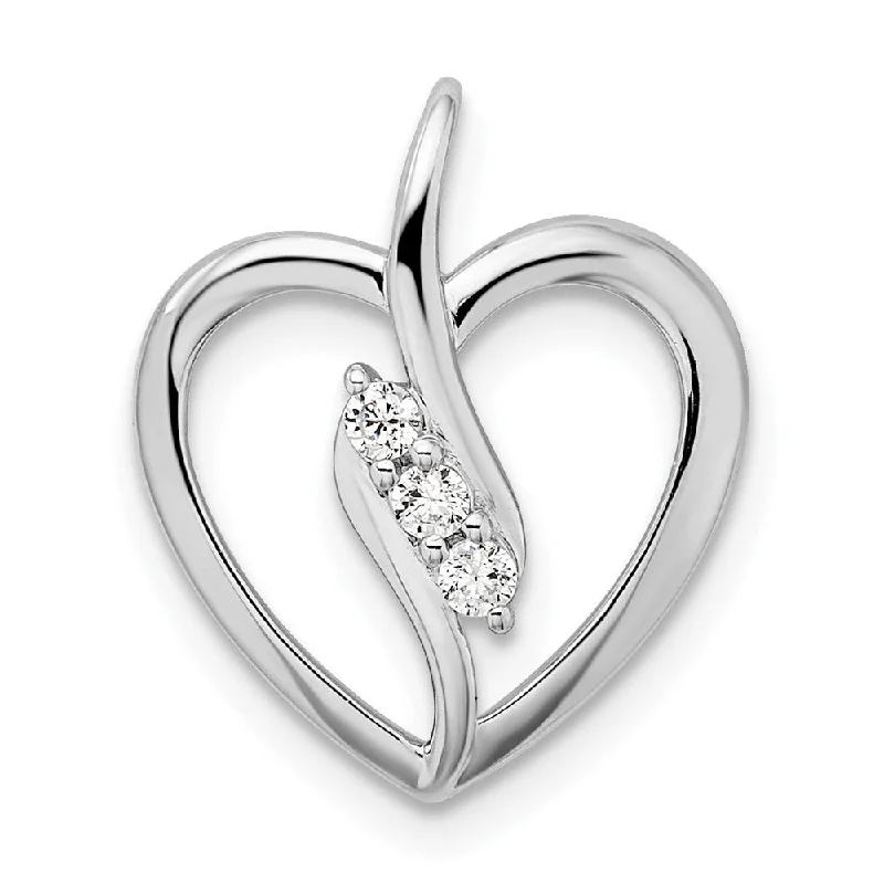 Limited-Time Offer On Elegant Jewelry Pieces The Latest Trends 14K White Gold Lab Grown Diamond Open Heart Pendant (0.09ct, VS, G-H)