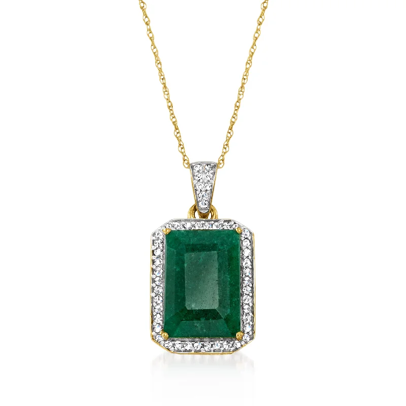 Unique Jewelry Designs Now At Discounted Rates Unleash Your Fashion Ross-Simons Emerald and . Diamond Pendant Necklace in 14kt Yellow Gold