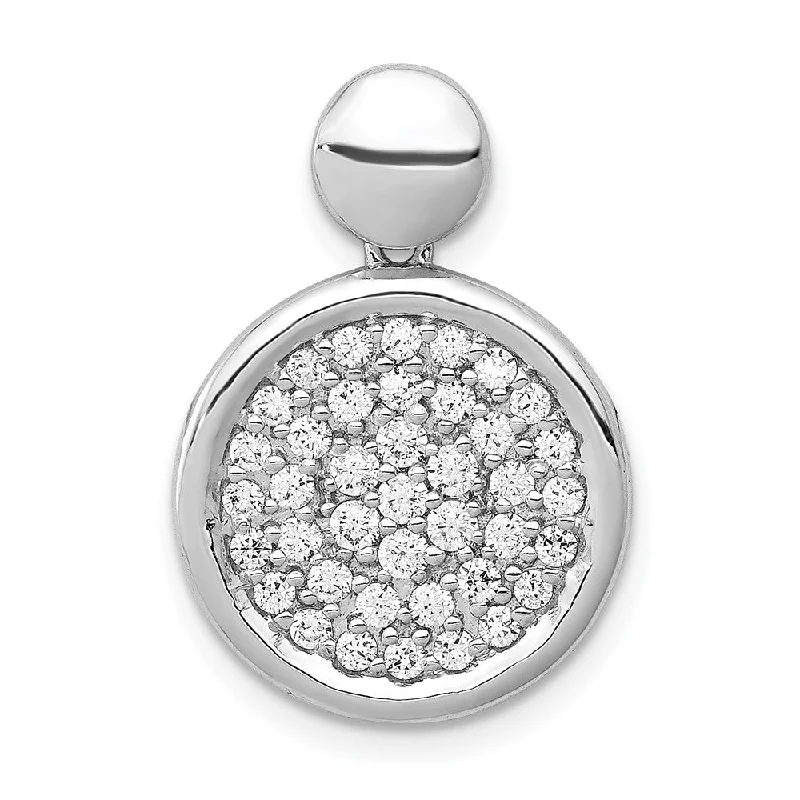 Luxury Handcrafted Jewelry For Elegant Looks Sustainable Fashion Extravaganza 14K White Gold Lab Grown Diamond Fancy Circle Pendant (0.5ct, VS, G-H)