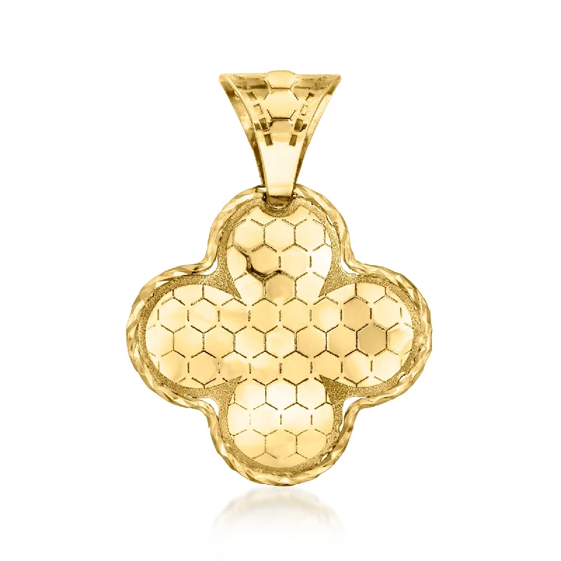 The Ultimate Jewelry Sale – Shop Premium Styles Trendy Looks On Sale Ross-Simons Italian 18kt Yellow Gold Honeycomb Clover Pendant