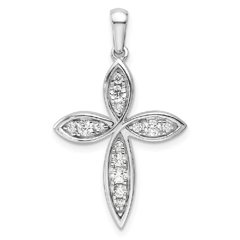 Grab Your Dream Jewelry At The Lowest Prices Limited Time Offer 14K White Gold Lab Grown Diamond Cross Pendant (0.36ct, VS, G-H)