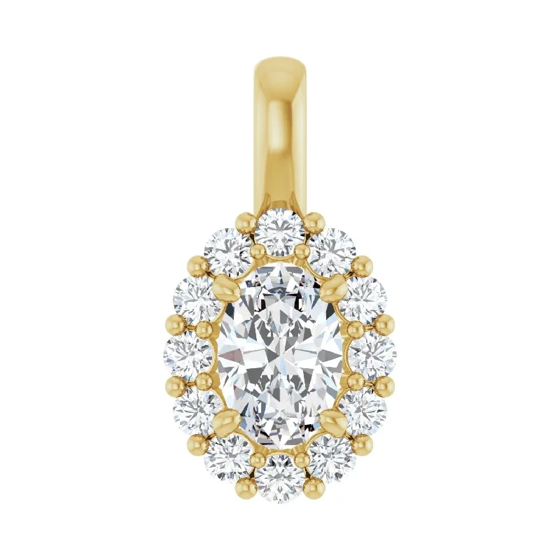 Discounted Jewelry For A Glamorous Look Style Redefined 14k Gold 3/4ct Lab-Grown Diamond Halo-Style Pendant