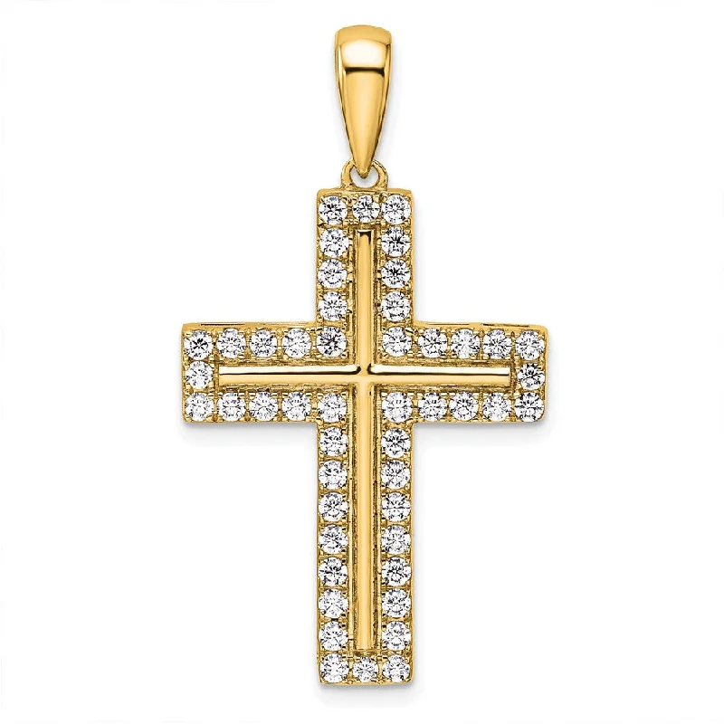 Best-Selling Jewelry Now Available At Special Deals Flash Sale Now 14k Gold Lab Grown Diamond Cross Pendant (1ct, VS, D-E)